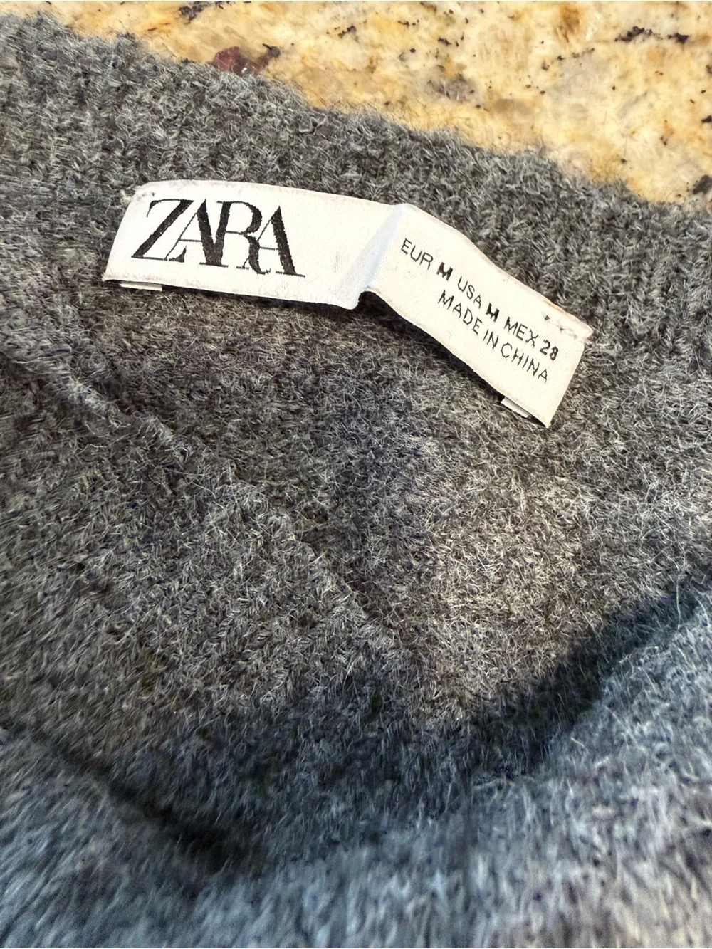 Zara charcoal gray cropped soft sweater tank SZ M